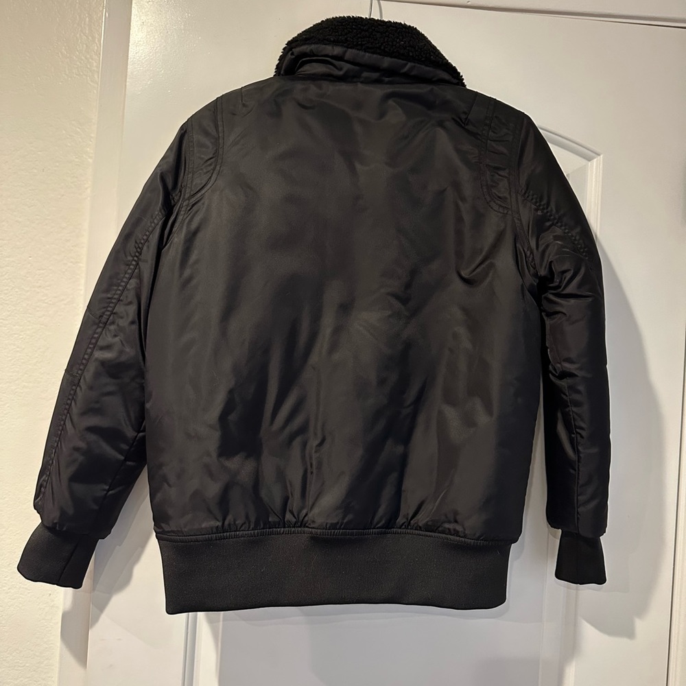 Joes Jeans heavy black bomber jacket / with army detail lining / pre-loved - Picture 6 of 12